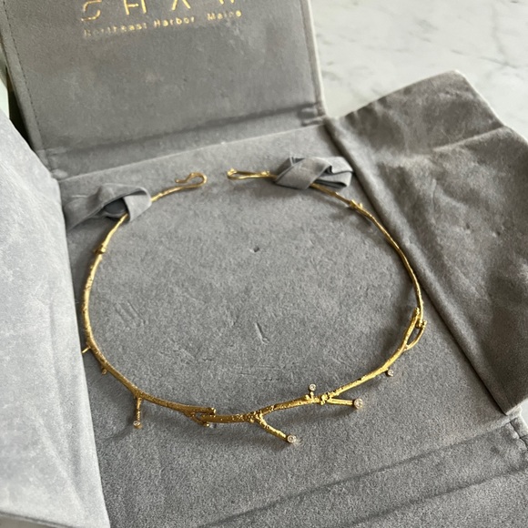 Shaw 18K Gold Diamond Twig Necklace - Picture 7 of 14